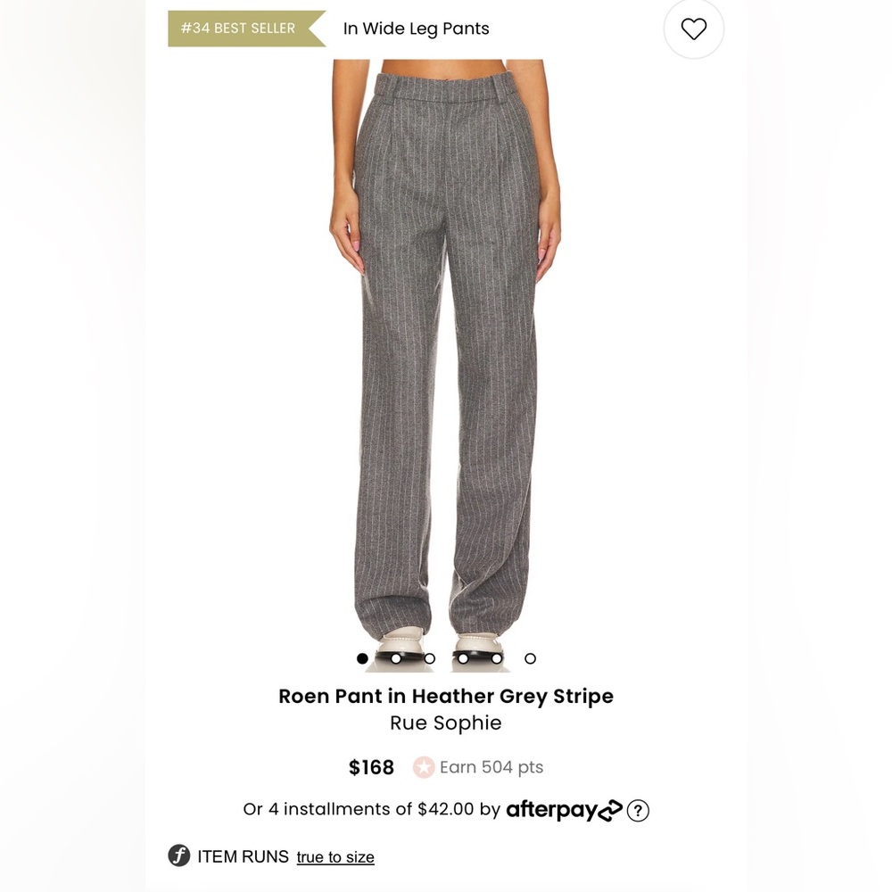 Rue Sophie - Roen Pant in Heather Grey Stripe